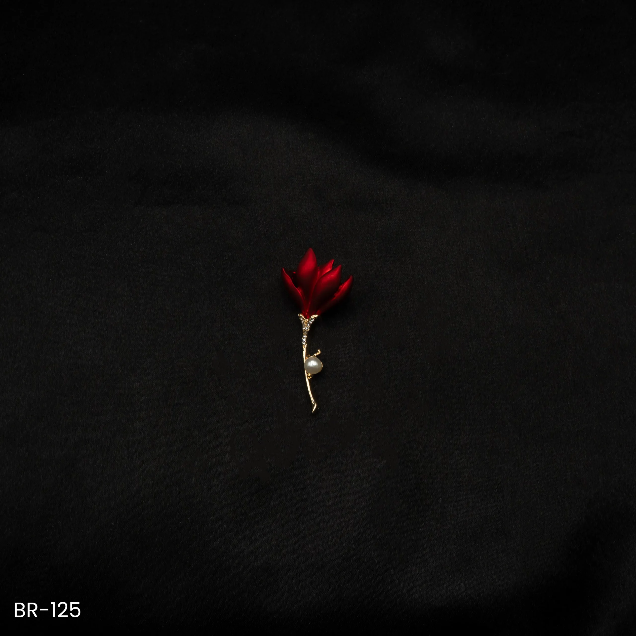 BR-125 - Elegant Red Flower Bud Fashion Brooch BR-125 - Elegant Red Flower Bud Fashion Brooch