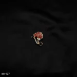 BR-127 - Vintage Red Bloom Brooch Ideal for Sarees & Blazers