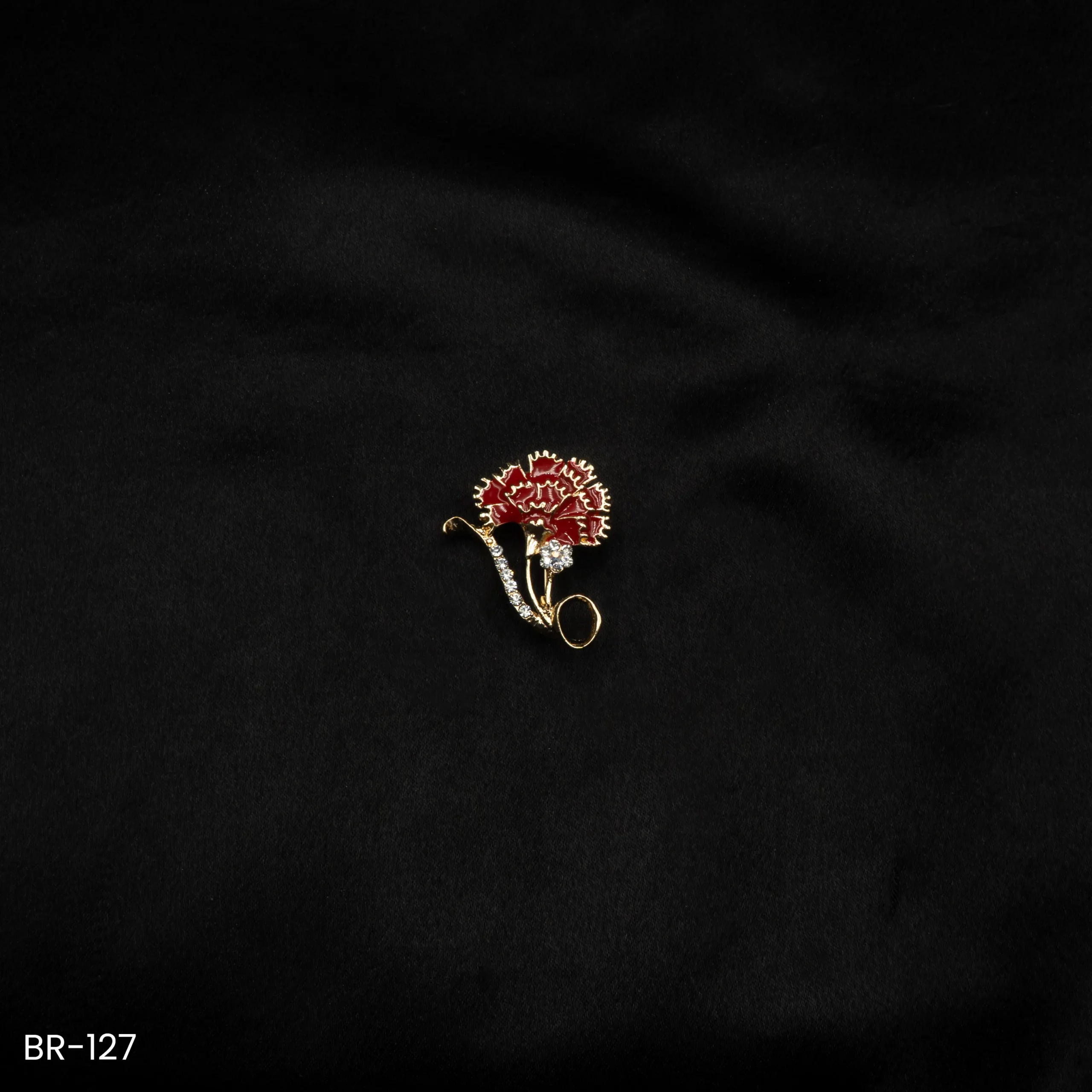 BR-127 - Vintage Red Bloom Brooch Ideal for Sarees & Blazers BR-127 - Vintage Red Bloom Brooch Ideal for Sarees & Blazers
