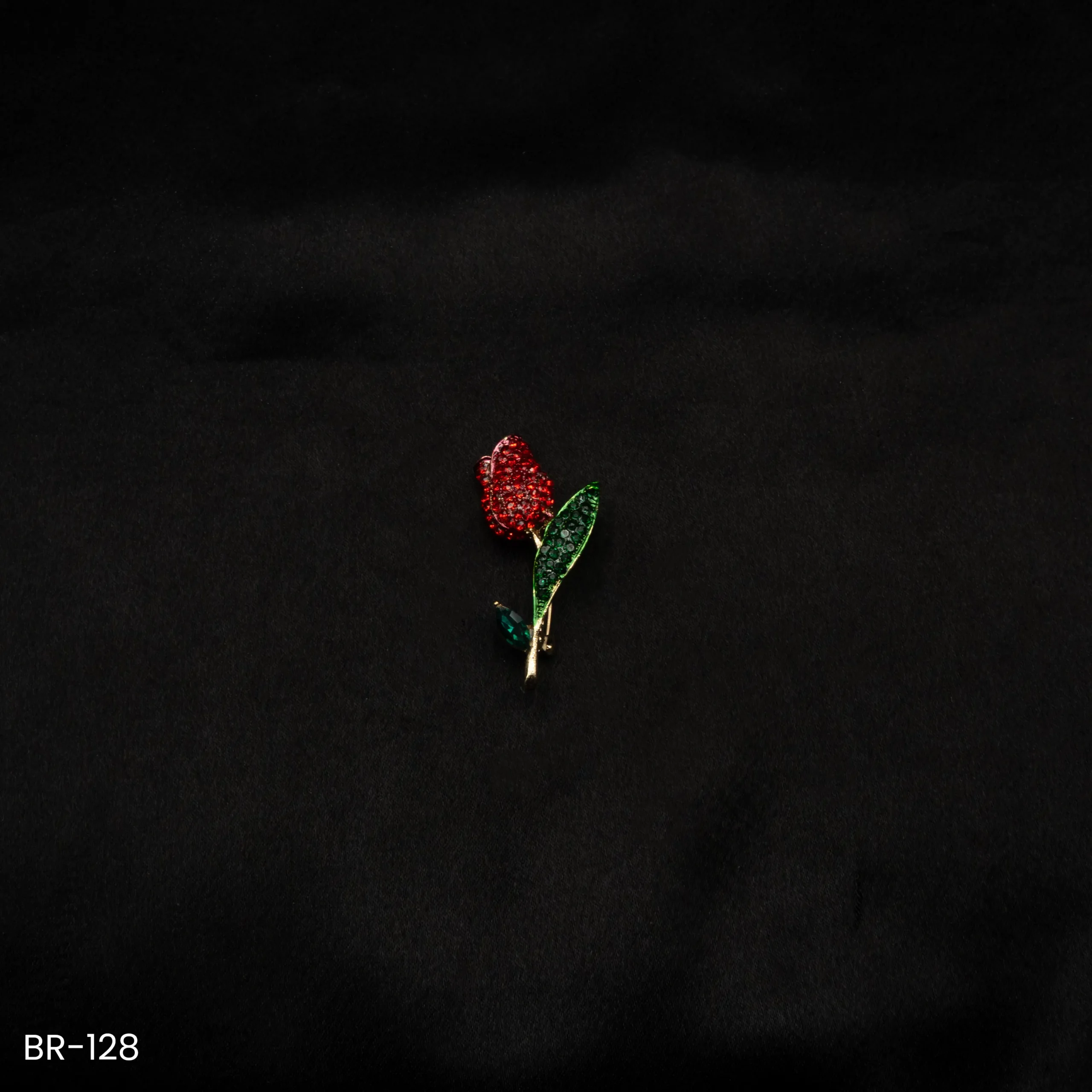 BR-128 - Floral Glam Sparkling Rosebud Brooch – Great for Sarees, Blazers & Gifts BR-128 - Floral Glam Sparkling Rosebud Brooch – Great for Sarees, Blazers & Gifts