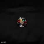 BR-132 - Statement Floral Sparkle Dazzling Multicolor Flower Brooch Sarees & Dresses