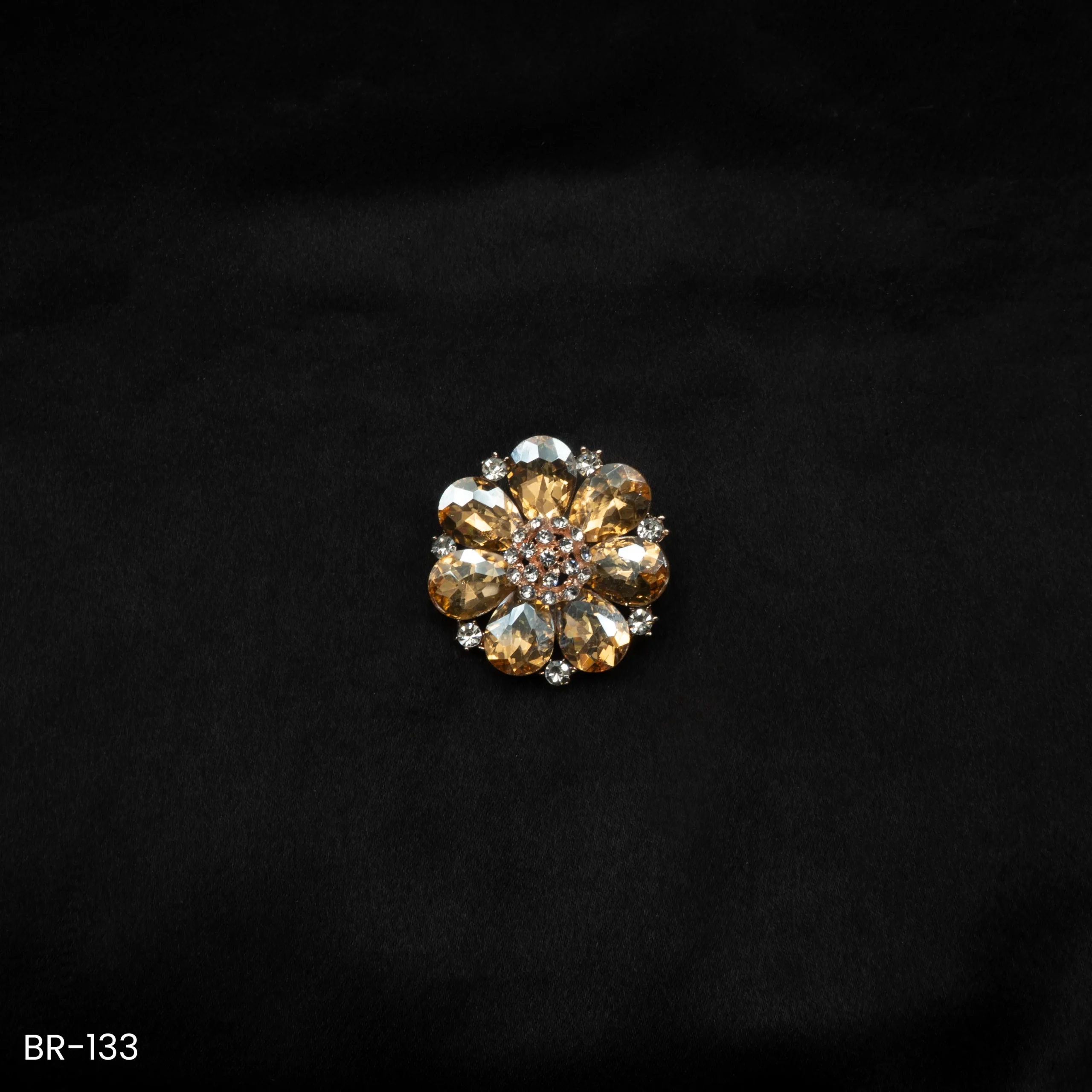 BR-133 - Statement Floral Sparkle Dazzling Orange Flower Brooch Sarees & Dresses BR-133 - Statement Floral Sparkle Dazzling Orange Flower Brooch Sarees & Dresses