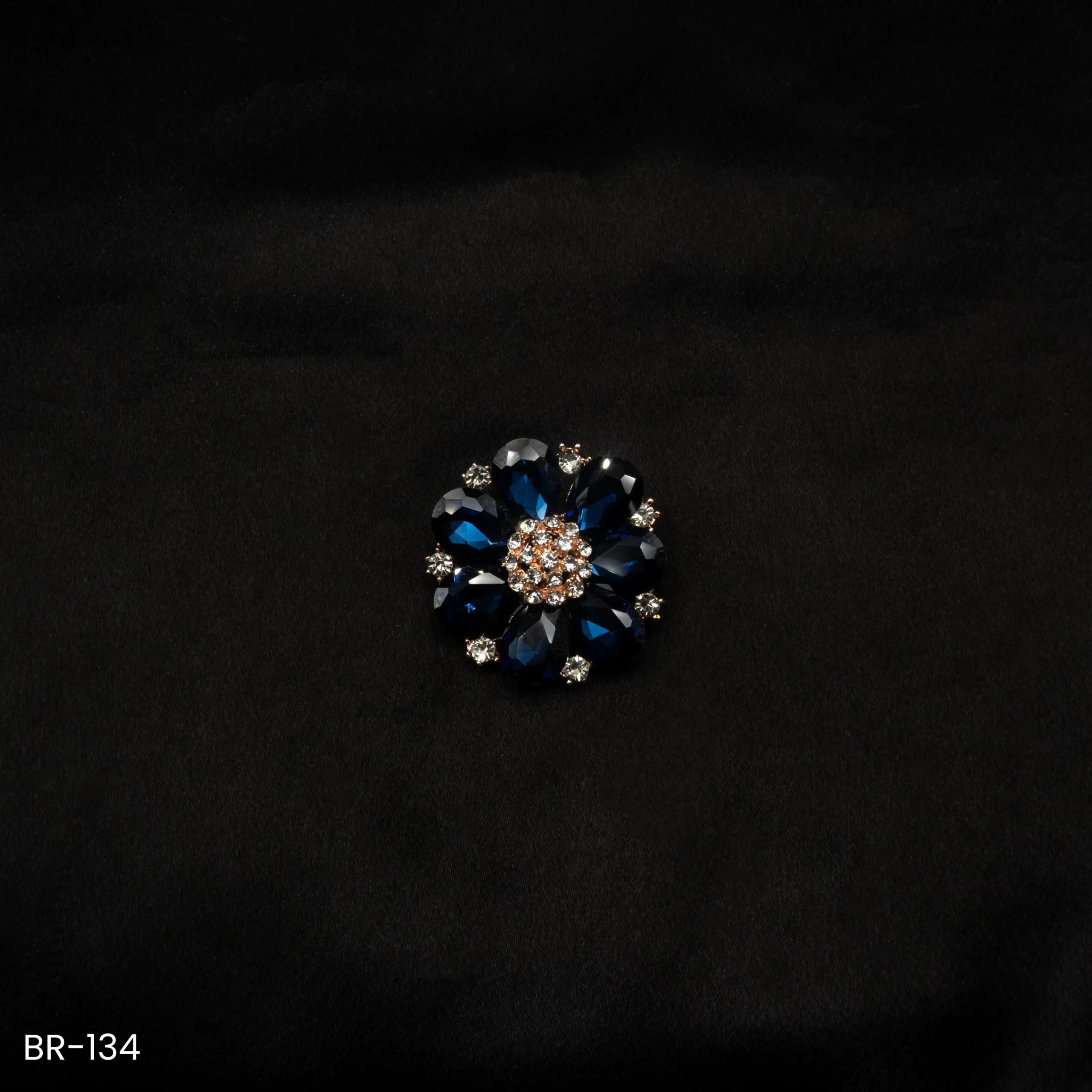 BR-134 - Statement Floral Sparkle Dazzling Blue Flower Brooch Sarees & Dresses BR-134 - Statement Floral Sparkle Dazzling Blue Flower Brooch Sarees & Dresses