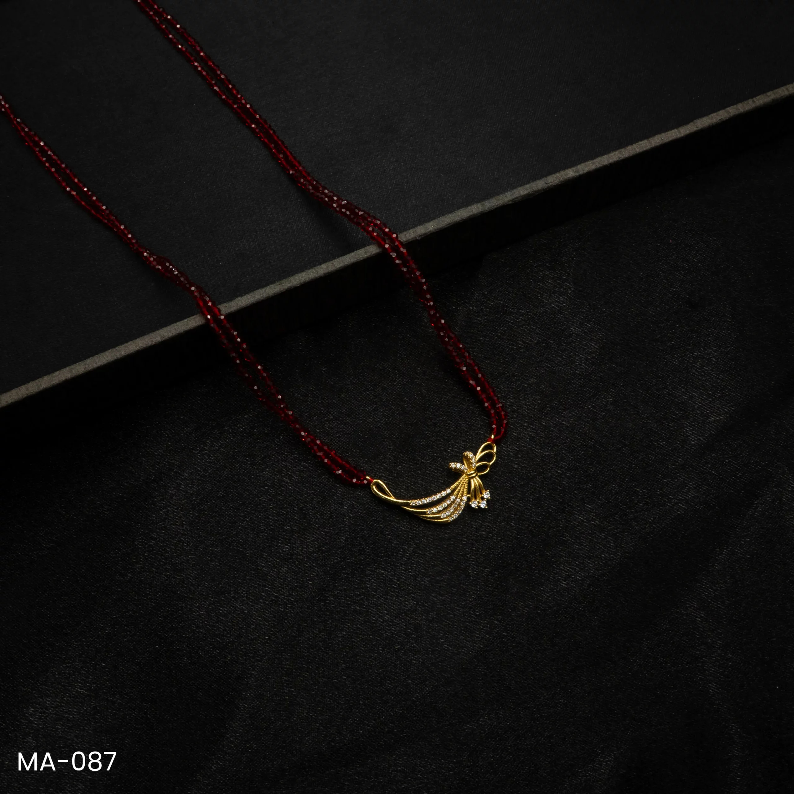 MA-087 - Ethnic & Elegant Red Hydropotey Mangalsutra MA-087 - Ethnic & Elegant Red Hydropotey Mangalsutra