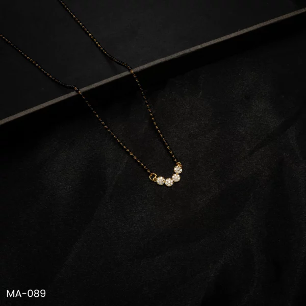 MA-089 - Minimalist Design Dainty Gold Plated American Diamond Mangalsutra