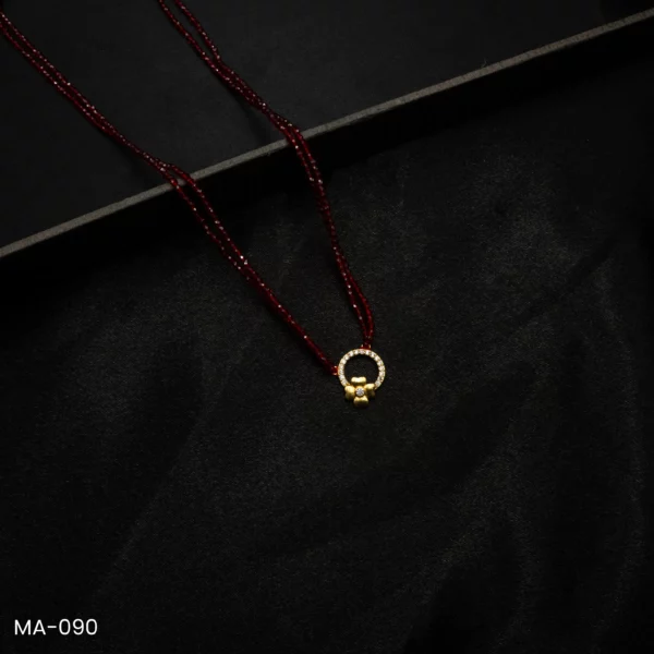 MA-090 - Ethnic & Elegant Red Hydropotey Mangalsutra