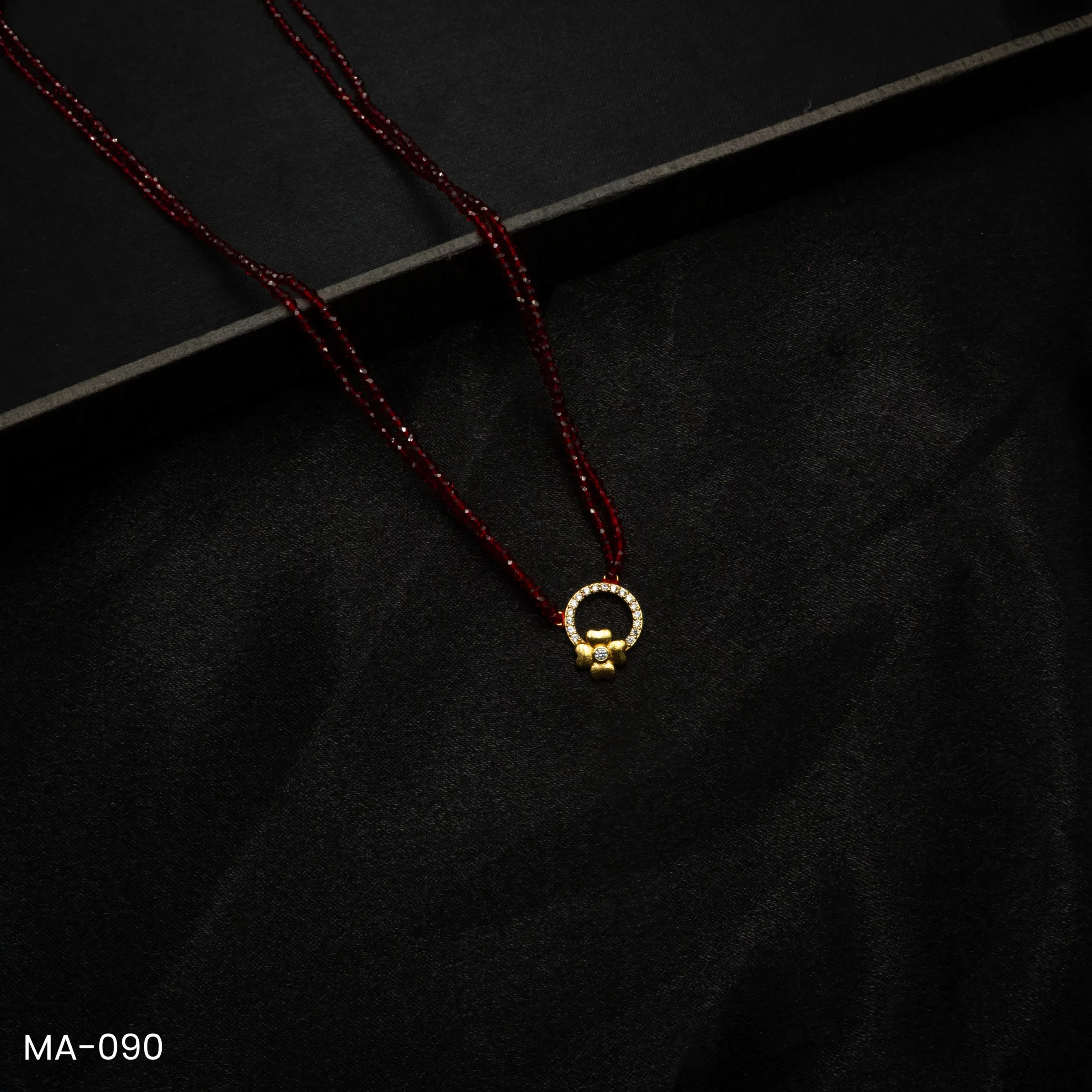 MA-090 - Ethnic & Elegant Red Hydropotey Mangalsutra MA-090 - Ethnic & Elegant Red Hydropotey Mangalsutra