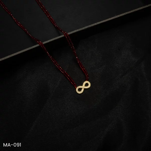 MA-091 - Ethnic & Elegant Red Hydropotey Mangalsutra