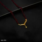 MA-092 - Traditional Design Gold Plated Multi-strand Red Hydropotey Mangalsutra