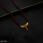 MA-093 - Traditional Design Gold Plated Leaf Design Red Hydropotey Mangalsutra