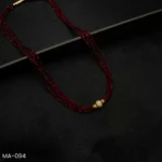 MA-094 - Minimalist Elegance Gold Plated Ball Design Red Hydropotey Mangalsutra