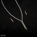 NS-354 - Minimalist Glamour American Diamond Drop Party Perfect Vibe Necklace Set