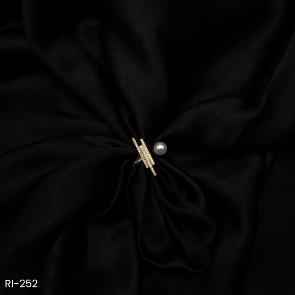 RI-252 - Stylish Power Vibe Statement Sparkle American Diamond Adjustable Ring