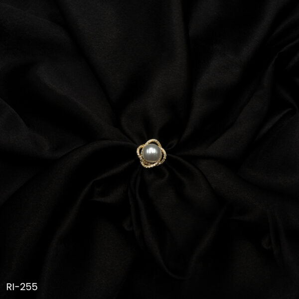 RI-255 - Elegant Touch Contemporary Design Pearl Adjustable Finger Ring