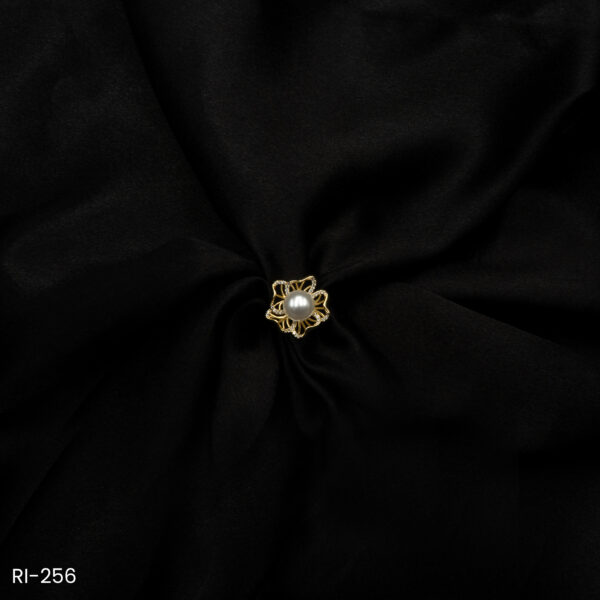 RI-256 - Modern Feminine Touch Artistic Floral Pearl Adjustable Ring