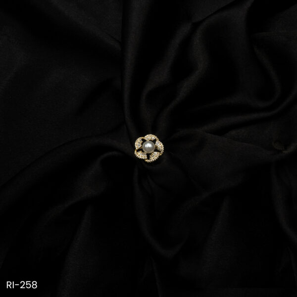 RI-258 - Floral Luxe Gold Plated American Diamond Adjustable Ring