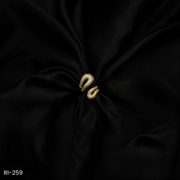 RI-259 - Fierce & Trendy American Diamond Snake Statement Adjustable Ring