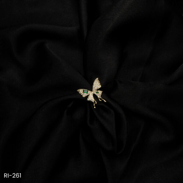 RI-261 - Stylish & Dainty Sparkling Butterfly American Diamond Adjustable Ring