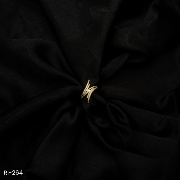 RI-264 - Statement Sparkle Modern Trend Setter Golden Wrap American Diamond Adjustable Ring