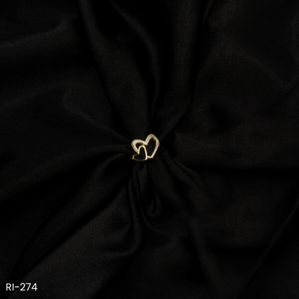 RI-274 - Sparkling Romance Minimal & Meaningful Open Heart Adjustable Finger Ring