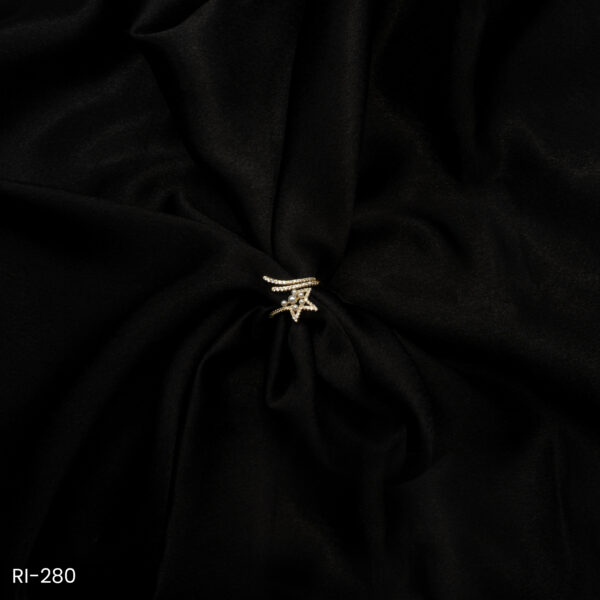 RI-280 - Trendy Wrap Design Open Star Adjustable American Diamond Ring