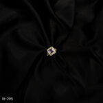 RI-295 - Bold & Beautiful Gold Plated American Diamond Purple Princess Cut Adjustable Ring