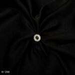 RI-298 - Halo Glam Oval Emerald Green Stones & American Diamond Gold Plated Adjustable Ring