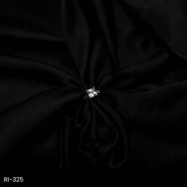 RI-325 - American Diamond Square Cut Stone Adjustable Ring