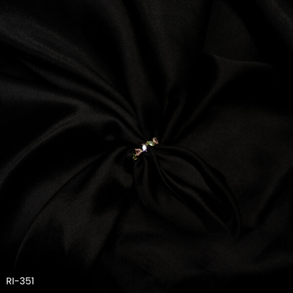 RI-351 - Dainty Color Mix Multistone Minimalist Adjustable Ring