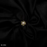 RI-354 - Gold Plated Floral Elegance American Diamond Lotus Pearl Adjustable Ring