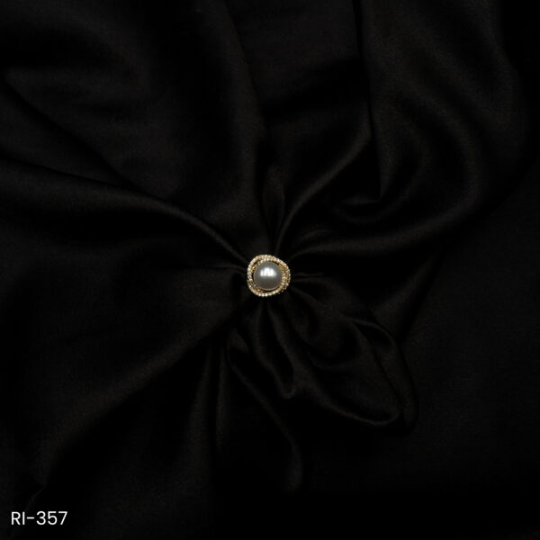 RI-357 - Classic & Timeless American Diamond Pearl Adjustable Finger Ring