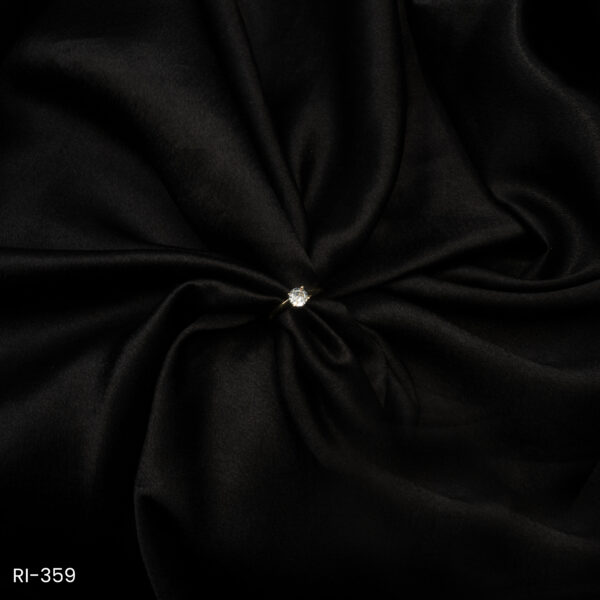 RI-359 - Everyday Diamond Look Solo American Diamond Solitaire Adjustable Ring