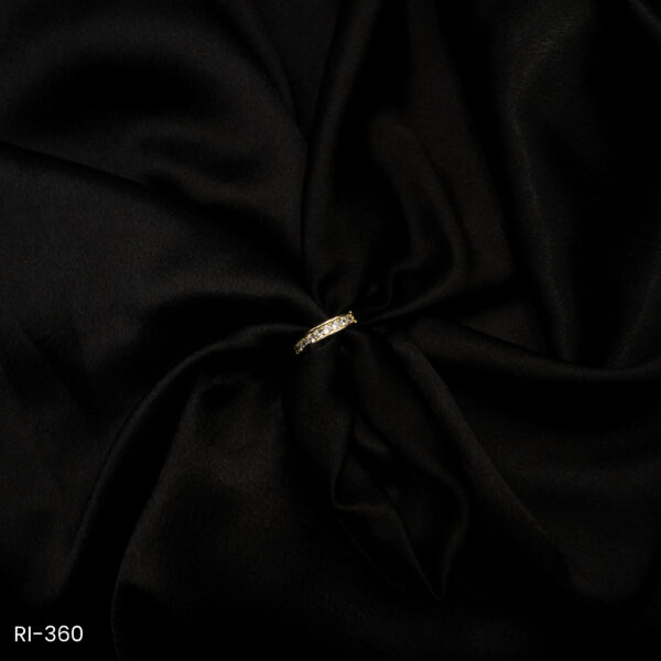 RI-360 - Gold & Shine Combo American Diamond Glam Band Adjustable Ring