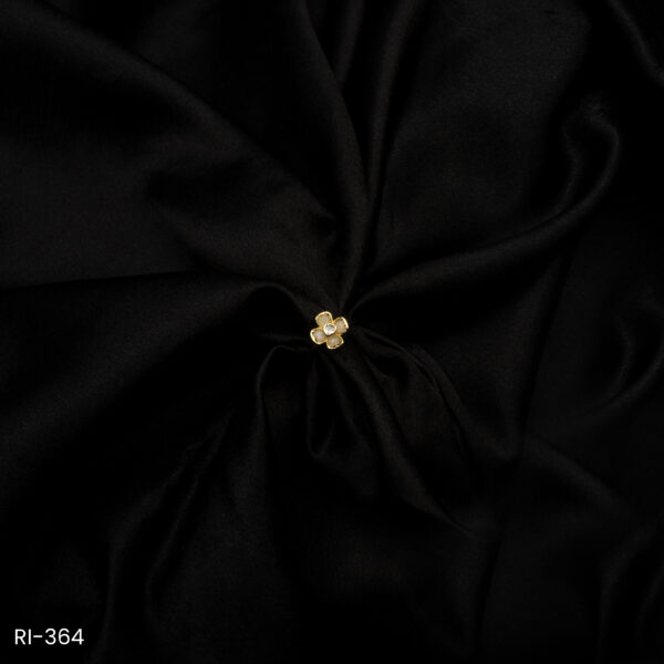 RI-364 - Dainty & Unique Matte Gold Plated Petal Adjustable Ring