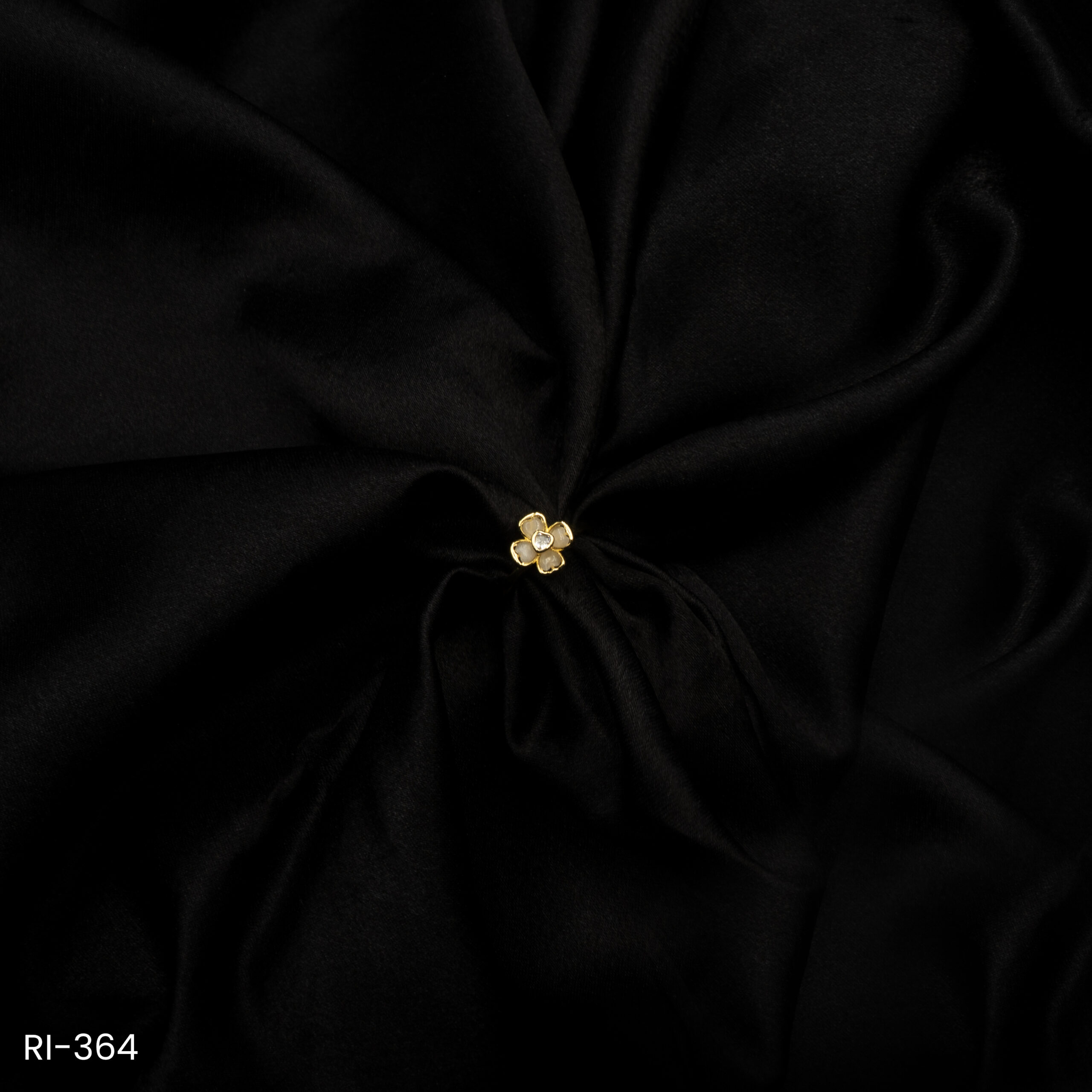 RI-364 - Dainty & Unique Matte Gold Plated Petal Adjustable Ring RI-364 - Dainty & Unique Matte Gold Plated Petal Adjustable Ring