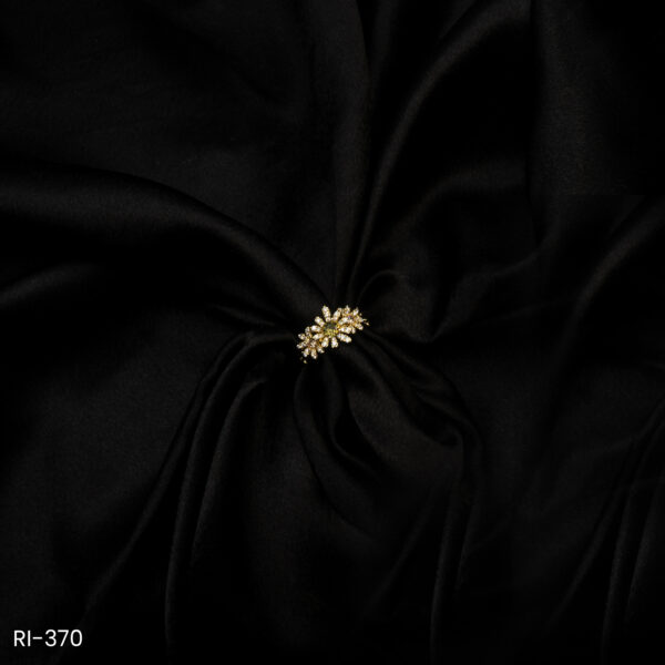 RI-370 - Glittering Elegance American Diamond Flower Shine Adjustable Finger Ring