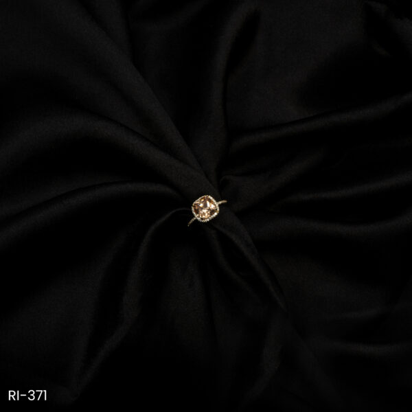 RI-371 - Soft Gold Party Look Classy American Diamond Adjustable Ring