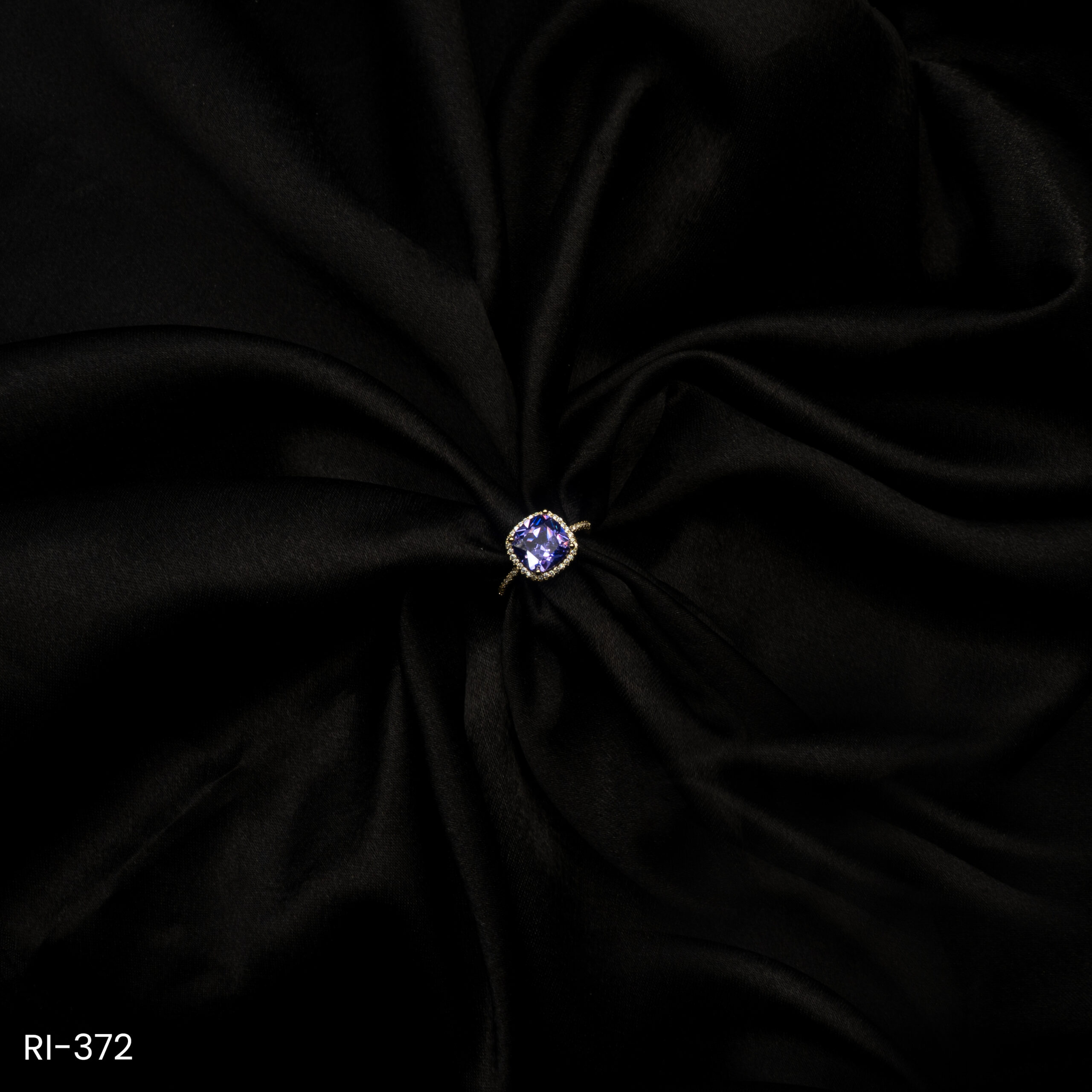 RI-372 - Soft Gold Party Look Classy American Diamond & Purple Stone Adjustable Ring RI-372 - Soft Gold Party Look Classy American Diamond & Purple Stone Adjustable Ring