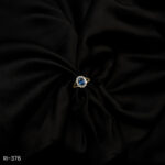 RI-376 - Eye-Catching Cocktail Piece American Diamond & Royal Blue Halo Ring