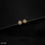 ER-663 - Gold Plated Teardrop Design American Diamond Contemporary Stud Earrings