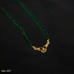 MA-097 - Traditional Design Gold Plated Multi-Strand Green Hydropotey Mangalsutra