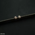 ER-674 - Gold Plated Mini American Diamond Flower Stud Earrings