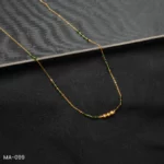 MA-099 - Minimalist Gold Plated Mangalsutra with Green Beads