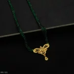 MA-103 - Modern Green Hydropotey Necklace with Gold Plated Floral Pendant