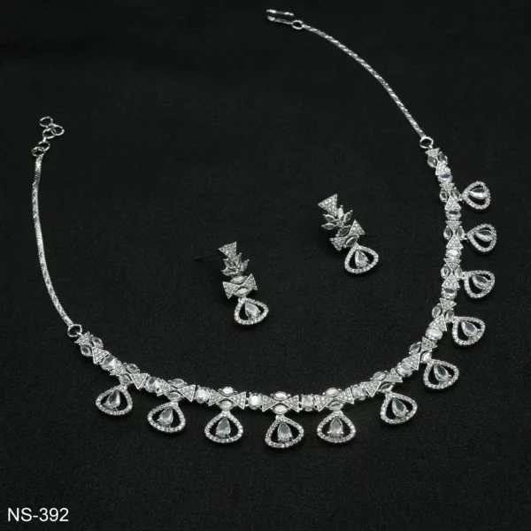 NS-392 - Modern and Chic American Diamond Necklace Set for Parties and Dinners