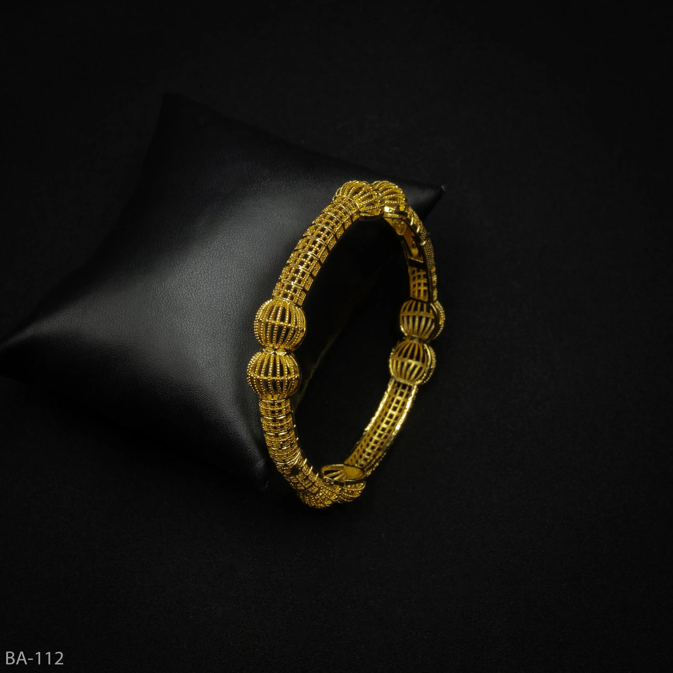 BA-112 - Unique Gold Ball Design Modern Statement Bangle for a Bold Look BA-112 - Unique Gold Ball Design Modern Statement Bangle for a Bold Look