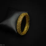 BA-113 - Bold and Beautiful Intricate Gold Plated Mesh Design Bangle for Wedding Parties
