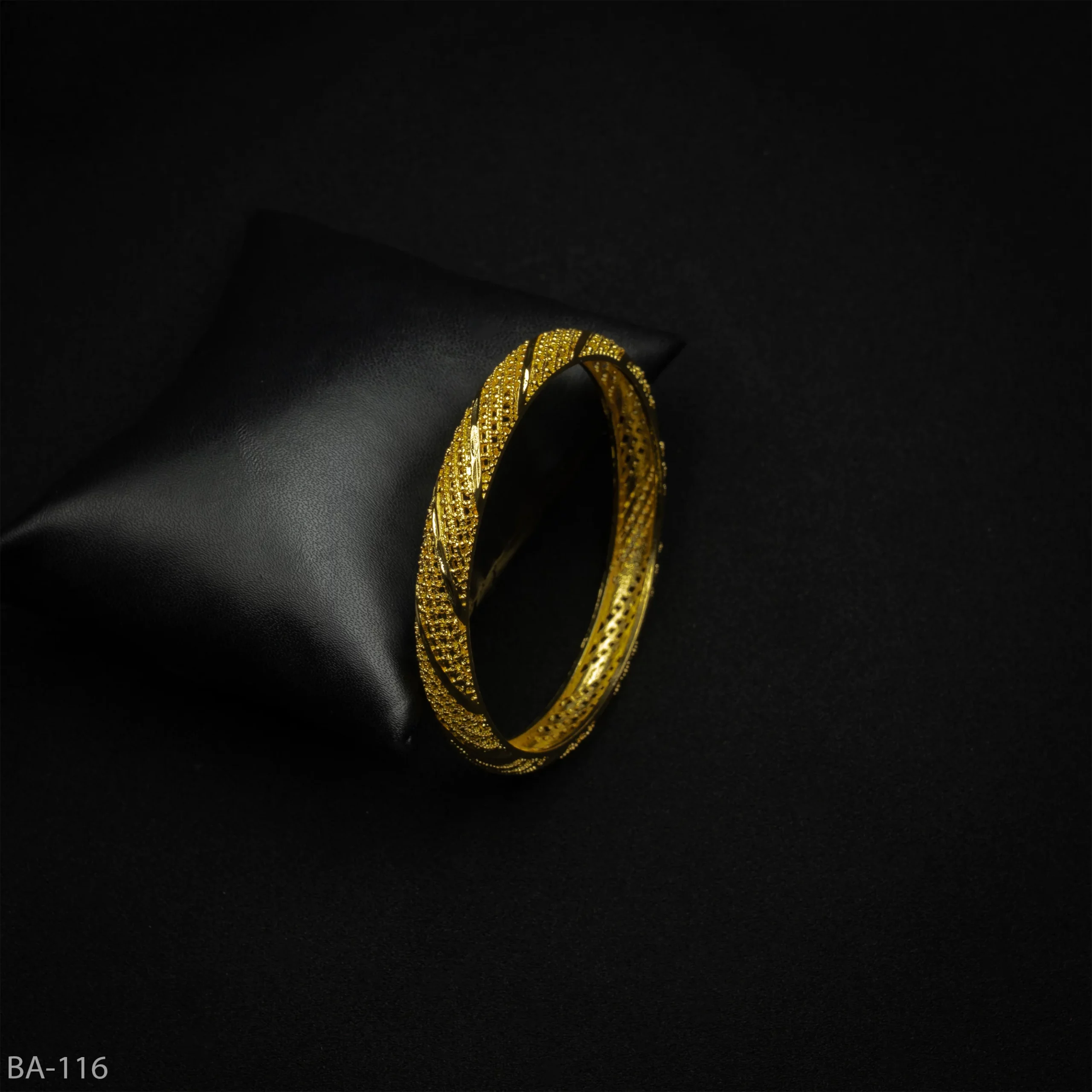 BA-116 - Gold Plated Textured Net Design Bangle for Weddings and Traditional Events BA-116 - Gold Plated Textured Net Design Bangle for Weddings and Traditional Events