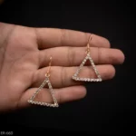 ER-660 - Geometric Sparkle Look Bold Triangle Dangle Earrings