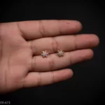 ER-673 - Gold Plated Mini Pave American Diamond Snowflake Earrings